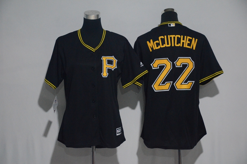 Womens 2017 MLB Pittsburgh Pirates #22 Mccutchen Black Jerseys->women mlb jersey->Women Jersey